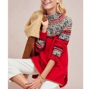Anthropologie Moth Nordic fair isle cozy sweater